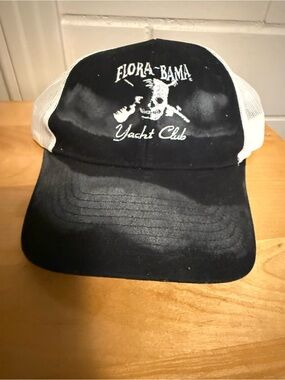 Flora-Bama Yacht Club Trucker Hat in Black & White
